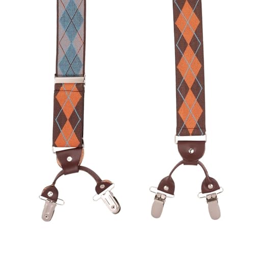 Image of The Tie Hub Suspenders for Men | Slim Clip-On Y-Back Elastic Braces | Adjustable 1.25 Inch | Formal Wedding Office