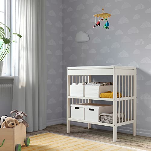 Table à langer Gulliver blanc avec étagères de rangement pour bébé