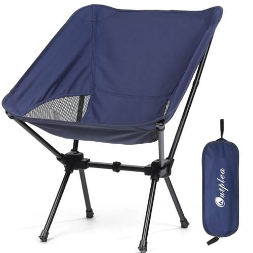 Outplea Silla Camping Ultraligera, Silla Plegable Camping Pequeña, Sillas de Playa Plegables Portátil Resistentes para Exterior Pesca Acampada, Azul