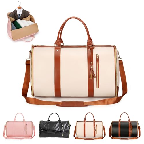Petate Convertible 3 en 1 for Ropa, petate Convertible for Ropa, portatrajes Plegables for Viajes(Beige)