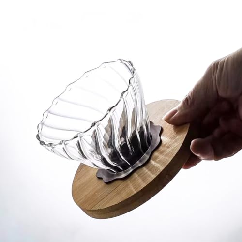 Coador de Café Passador de Café Formato V60 02 Com Base De Bambu