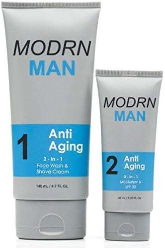 MODRN MAN Acne Treatment Kit For Men | Premium 2-in-1 Salicylic Acid Men’s Face Wash & Shaving Cream | Ultimate All-in-One Oil Control Men’s Face Moisturizer with SPF