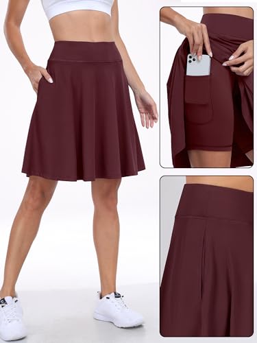 Image of ANRABESS Knee Length Skorts Skirts for Women 2026 Summer High Waisted Golf Tennis Skirt Casual Travel Built-in Shorts Clothes