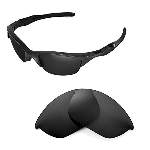 Walleva Replacement Lenses for Oakley Half Jacket 2.0 Sunglasses - Multiple Options Available (Black - Polarized)