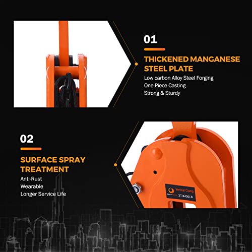 Beamnova 2 Ton 4400 Lbs Vertical Plate Lifting Clamp Sheet Metal Lifting Clamp Metal Steel Plate Lifting Clamps Lifters Heavy Duty #TOP2