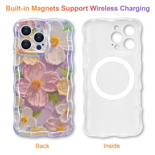 Coque iPhone 13 Pro Max MagSafe robuste contre les chutes design fleur TPU - 2