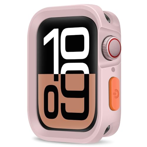 Coque robuste Apple Watch 10 46mm antichoc TPU souple rose iWatch