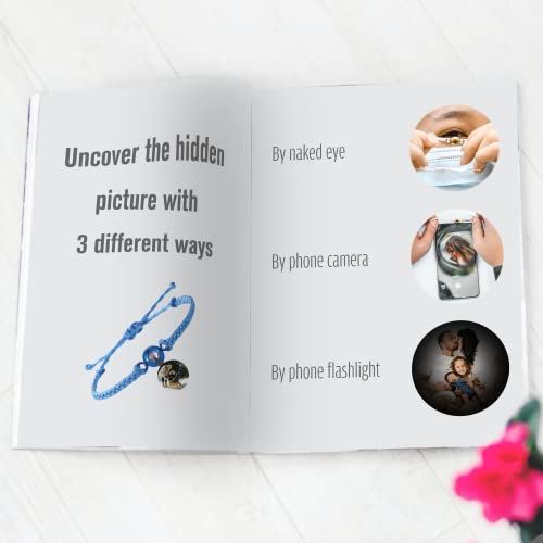 Emiristic Personalized Photo Bracelet With Picture Inside - Handmade Free Size Custom Picture Bracelet For Girls Boys Women Men - Valentine's Day Birthday Anniversary Any Special Day Gifts (#001 Eu Chafer Blue) #TOP3