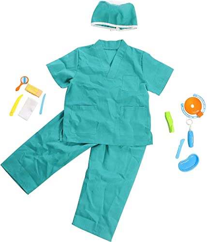 DRESS 2 PLAY Doctor Costume for Kids and Toddler, Pretend Play Scrubs Dress Up Set with Accessories - Role Play Surgeon Outfit for Boys and Girls Cosplay, Halloween, Birthday - Thumbnail 3