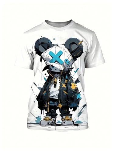 Men's Color Block Short Sleeve Casual T Shirts Crew Neck Letter Graphic Tees Summer Tops4