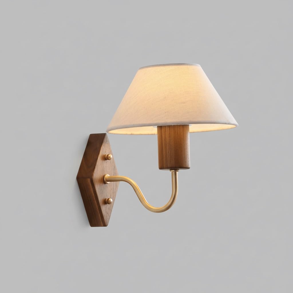 Lámpara de pared nórdica con pantalla de tela hecha a mano para crear un ambiente acogedor