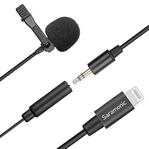 Saramonic Omnidirectional Detachable Lapel Microphone with MFi Certified Lightning Connector for iOS iPhone Devices (6M) Cable