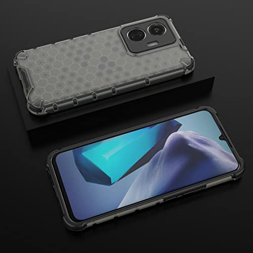 Image of Glasgow Back Case Cover Compatible with IQOO Z6 44W 4G / Vivo T1 44W 4G (Stylish Design) - Black