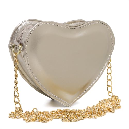 Bolsa Feminina Transversal Pequena Corazon Ajustável (Dourada)