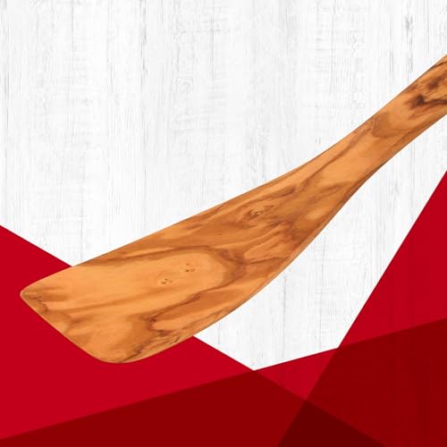 Fackelmann OLIVE Pfannenwender 30 cm – Eleganter Holzwender aus Olivenholz mit Einzigartiger Maserung, Spülmaschinenfest, Braun 4