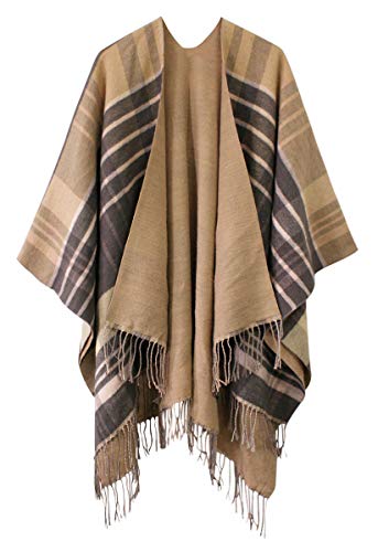 Urban CoCo Women's Winter Vintage Poncho Capes Tassel Blanket Shawl