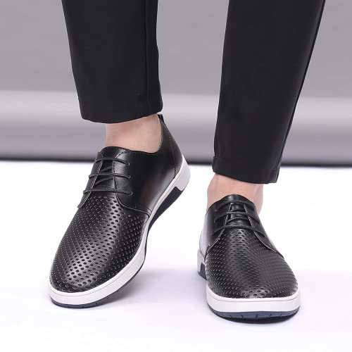 ZHOUYF Fashion Casual Leather Shoes Modern Classic Business Wedding Formal Shoes Lace-up Pointed Toe Outdoor Driving Shoes Hollow Breathable Oxford Shoes Mens Dress Shoes3