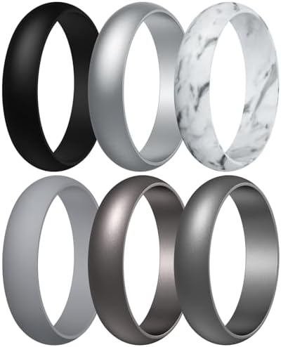 Egnaro Women's Silicone Band Rings 5.5mm Width 3.5mm Thickness, Flexible Workout Rubber Wedding Sets Vaiours Sizes