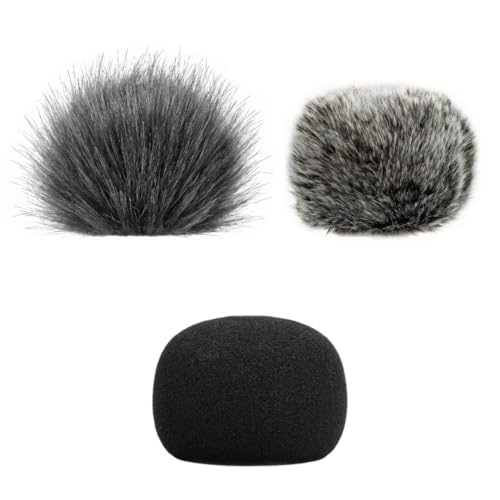99KOLB Microphone Windscreen 3-Piece Set for Zoom H1 Essential, Long and Short Hair Furry Plus Foam Cover, Wind Noise Reduction for Indoor and Outdoor Recording