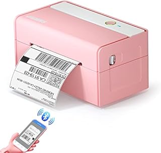 JADENS Bluetooth Thermal Label Printer -Wireless Shipping Label Printer for Ebay, USPS, Etsy & Amazon, Compatible with iPhone, Android & Windows (Mac Not Support Bluetooth), 4x6 Label Maker, Pink