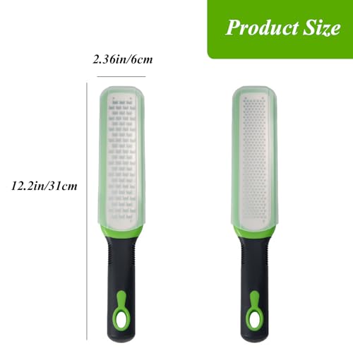 Image of Zester Grater Set of 2, Cheese Grater for Kitchen Lemon Zester Tool Garlic Grater Ginger Grater, Kitchenaid Food Grater with Handle Handheld, Sharp Stainless Steel Blade with Protective Cover