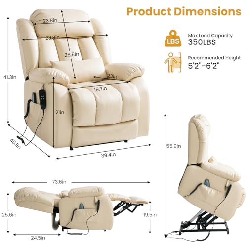 Image of Dual Motor Infinite Position Lay Flat Power Lift Recliner Chair for Elderly