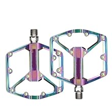 Made of aluminum alloy with light weight for long-time riding. Built-in bearings provide smooth rotation during pedaling. Anti-slip surface improves foot stability while cycling. Fits mountain bikes and road bikes for versatile use. Practical cycling...