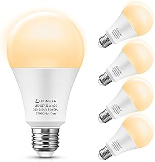 LOHAS-LED 23W LED Bulb E27, Edison Screw Bulbs, Equivalent to 200W, Warm White 3000K, Super Bright 2500LM, Non-Dimmable, Energy Saving Light Bulbs, Pack of 4