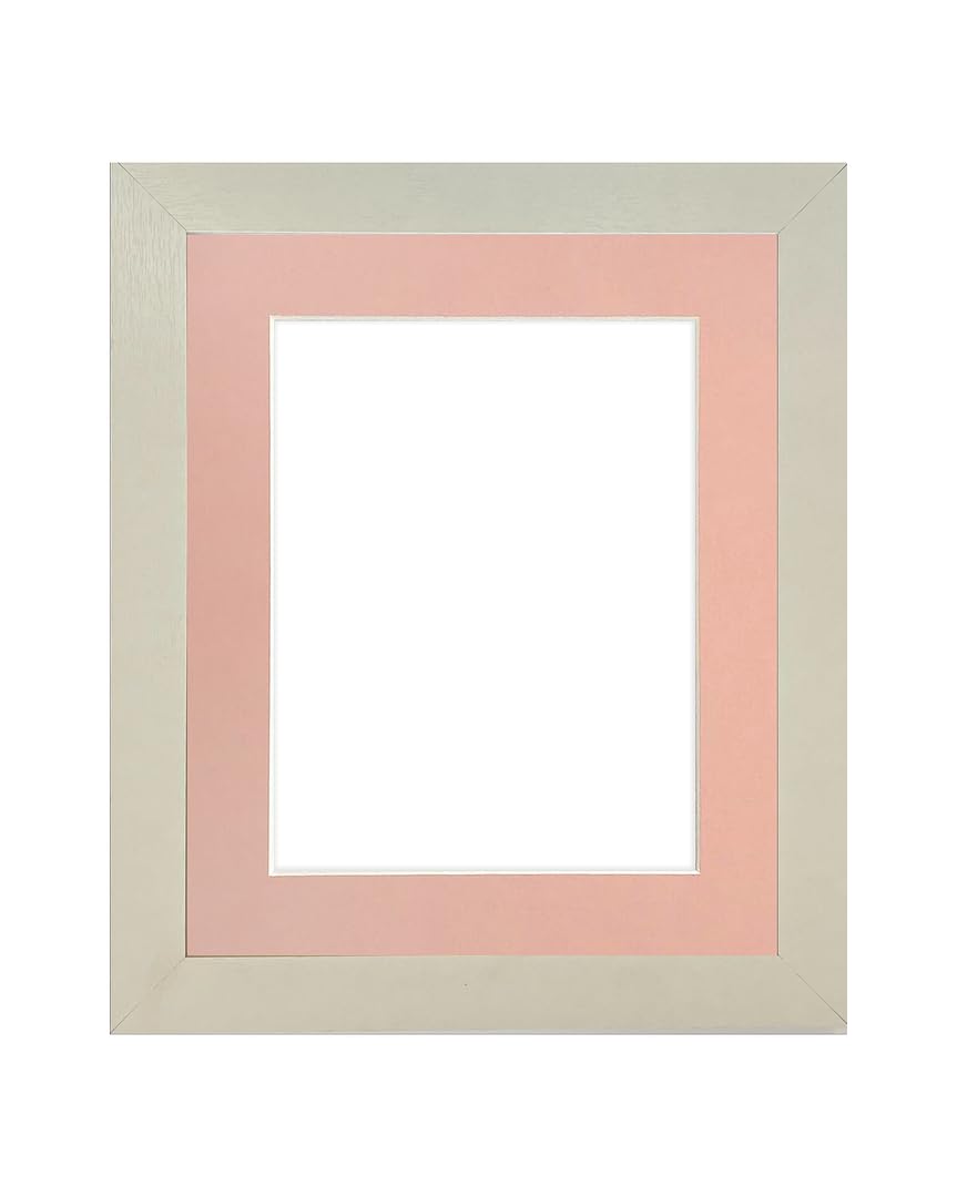 FRAMES BY POST Studio Natural White Ash Picture Photo Frame with Pink Mount 20 x 16 Inch for Image Size A3 โ image 1