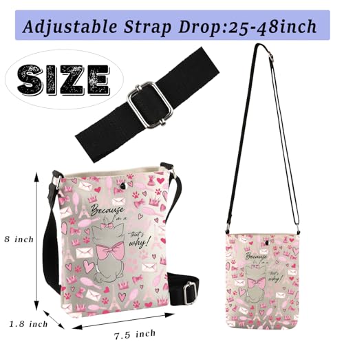 BDPWSS Marie Cartoon Cat Gifts Because I'M A Lady That's Why Marie Cat Lover Crossbody Bag Marie Ladies Gift For Friend (Because lady Cbag)2