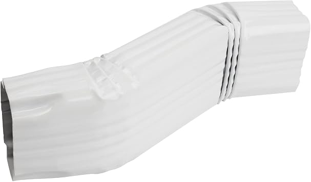 Gutter Downspout Leader Style A Elbow Offset= 3 2x3 White S-Shape