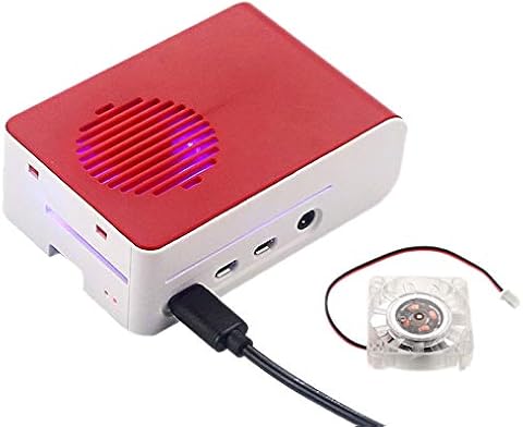 Iycorish Caja de ABS con RetroiluminacióN RGB LED Ventilador PláStico Rojo Blanco Carcasa de Carcasa para Raspberry Pi 4 Modelo B Informática,Componentes,Dispositivos externos,Cajas de ordenador de sobremesa