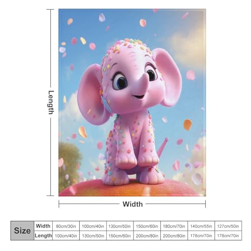 Couverture Polaire en Flanelle Éléphant 130x150cm pour Canapé et Lit - 6