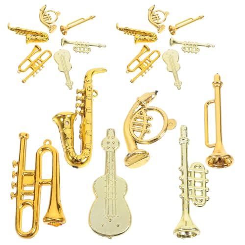 Ornements à suspendre mini maison poupée et mini instruments de musique miniatures