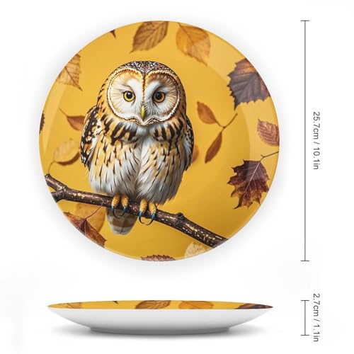 Plato decorativo Owl Branch de porcelana Bone China 10 pulg miniatura 2