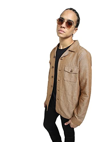 Image of JACK & JONES Men's Standard Length Solid Slim Fit Notch Lapel Collar Jacket