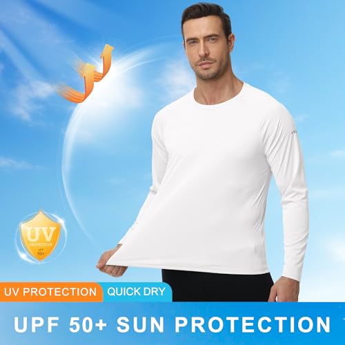 Men's Long Sleeve Rash Guard Swim Shirts UPF 50+ Sun Protection Dry Fit T-Shirt Athletic Tops for Running Hiking Fishing4