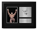 HWC Trading Ronnie Coleman Mr Olympia Framed Gifts Printed Signed Autograph Picture for Body Building Memorabilia Fans - US Letter Size