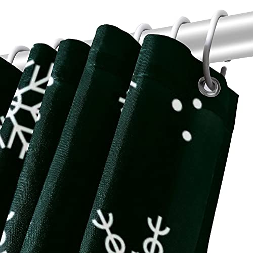 Rideau de douche motif flocon de neige vert imperméable 183x183 cm - 6