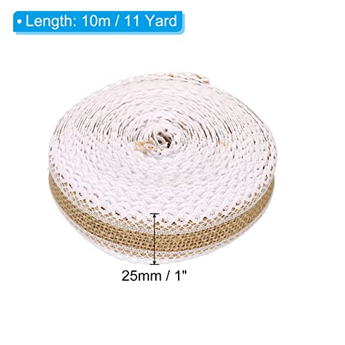 PATIKIL 1" Wide 11 Yards Burlap Fabric Ribbon - Image 2