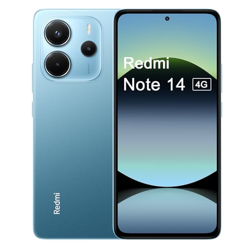 XIAOMI Redmi Note 14 4G Smartphone,8GB + 256GB, Octa-core, Display AMOLED da 120 Hz, Battery 5110 mAh, 33 W, Blue (EU Versione)