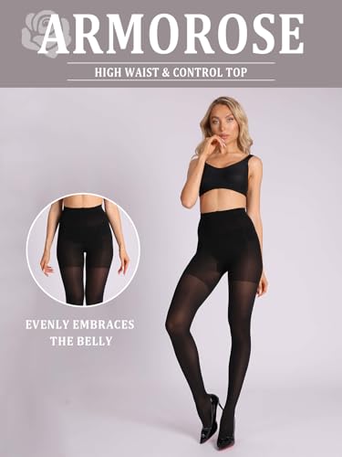 Indestructible Tights for Women, Rip Resistant Durability Tummy Control Top Pantyhose 40D Semi Sheer High Waist3