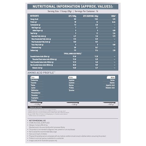 Image of MuscleBlaze 100% Clean Raw Whey Protein Concentrate (Unflavoured, 500g) | 24g Protein per Scoop | Easy to Digest