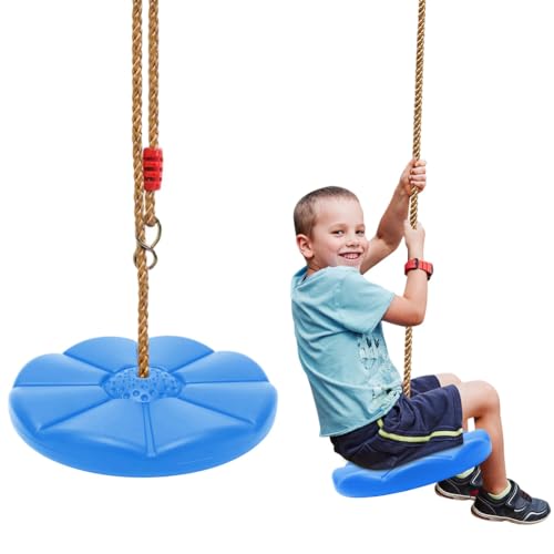 DASIAUTOEM Schaukel Outdoor, Schaukel Kletterseil für Kinder und Erwachsene, Hängeschaukel Outdoor, Therapieschaukel Kinder, Kinderschaukel für Garten (Blau)