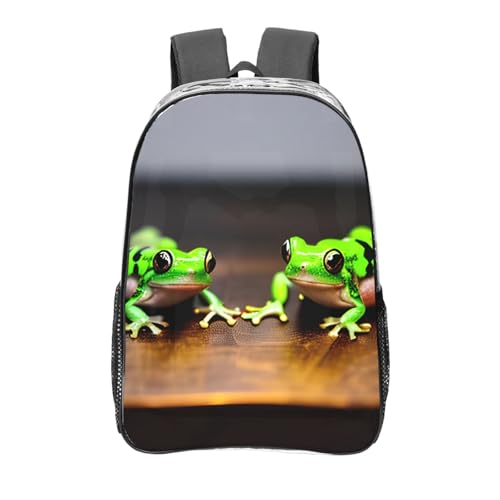 Cute and funny Funny Frogs Print Work Travel Stadium Events Transparent Backpack PVC Clear Bag Large Side Pockets
