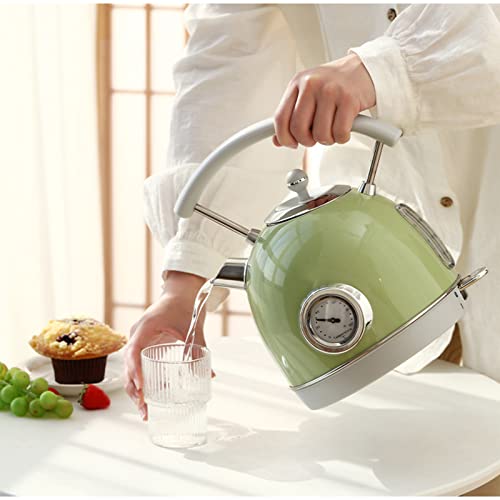 Tetera eléctrica retro esférica 1.8 L acero inoxidable miniatura 3