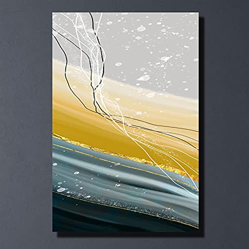 Lienzo abstracto dsdsgog de alta definición con trazos oro 3