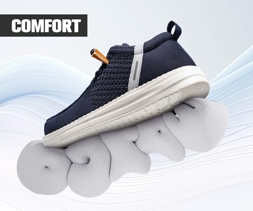 Image of LARNMERN Slip On Steel Toe Shoes Men Loafers Work Safety Tennis Sneakers | Lightweight, Comfortable, Walking, Wide, Hands Free, Lounging, House, Mechanic, Construction, Casual, Dress, Office, 0utdoor