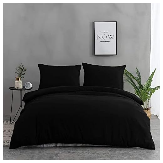 Amazon Basics - Spannbetttuch, Jersey, Dunkelgrau - 120 x 200 cm 6 QZY Bettwäsche 200x220 cm Super Weiche 100% gebürstetes Mikrofaser mit Einer Qualität von 110 g/m²,2 Kopfkissenbezug 80x80 cm Shwarz