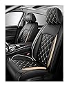 XINYUNFEI Auto Sitzbezüge Sets für Mercedes Benz W213 2016-2021 E200 E220D, Leder Autositzbezug für Fahrersitz & Beifahrer Auto-Zubehör Innenraum, 2-Sitzer(Gold)
